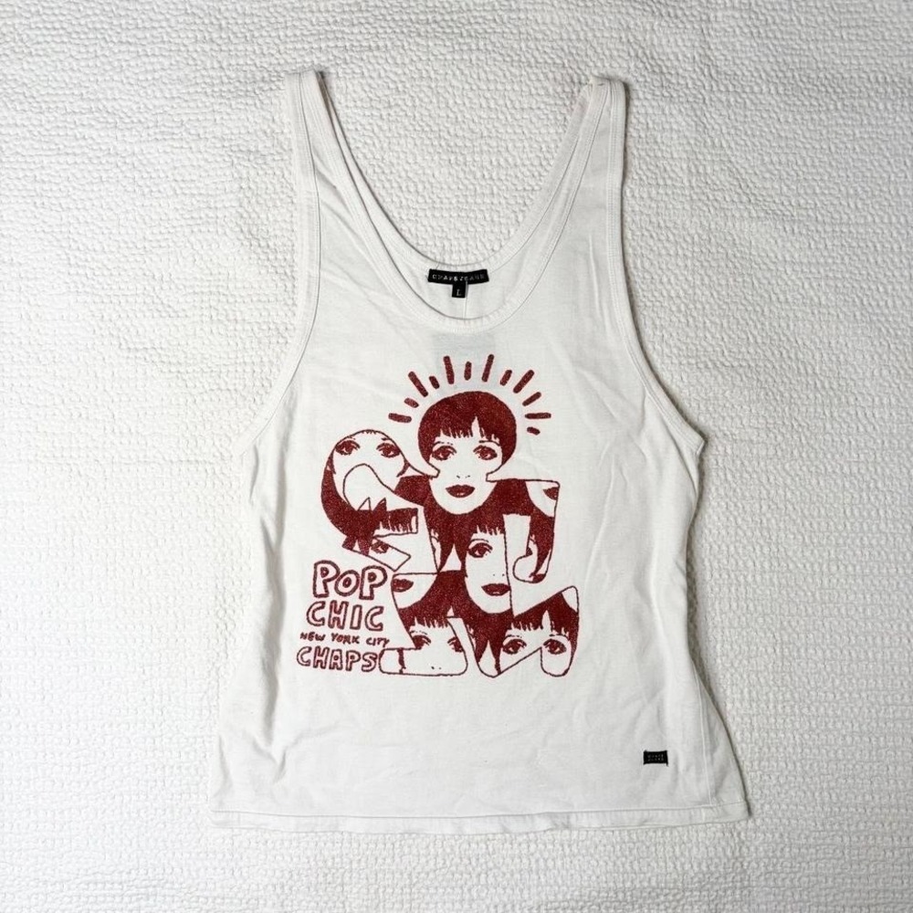 Chaps Jeans faces graphic tank